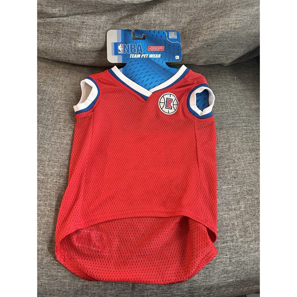 NBA Team Dog Pet Wear Size Large LA Clippers Jersey Red New - Picture 2 of 7